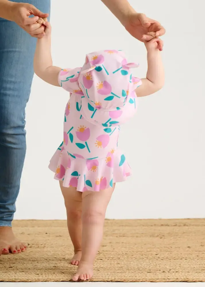 Ravello - Pink Tulip Baby & Kids Frill Swimsuit