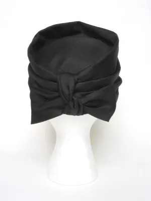 Raw Silk Turban with Back Bow