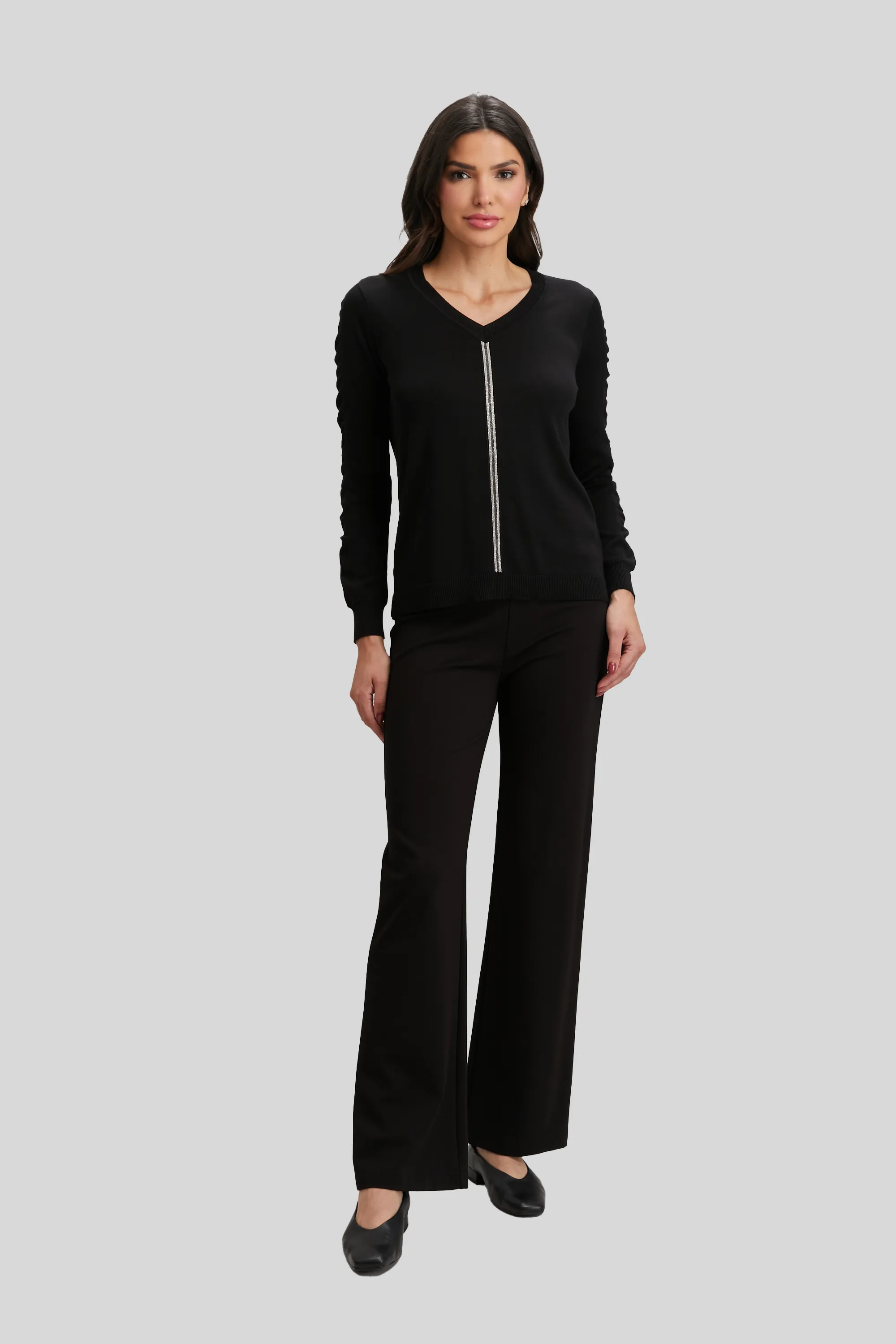 Ribbon Trim V-neck - FINAL SALE