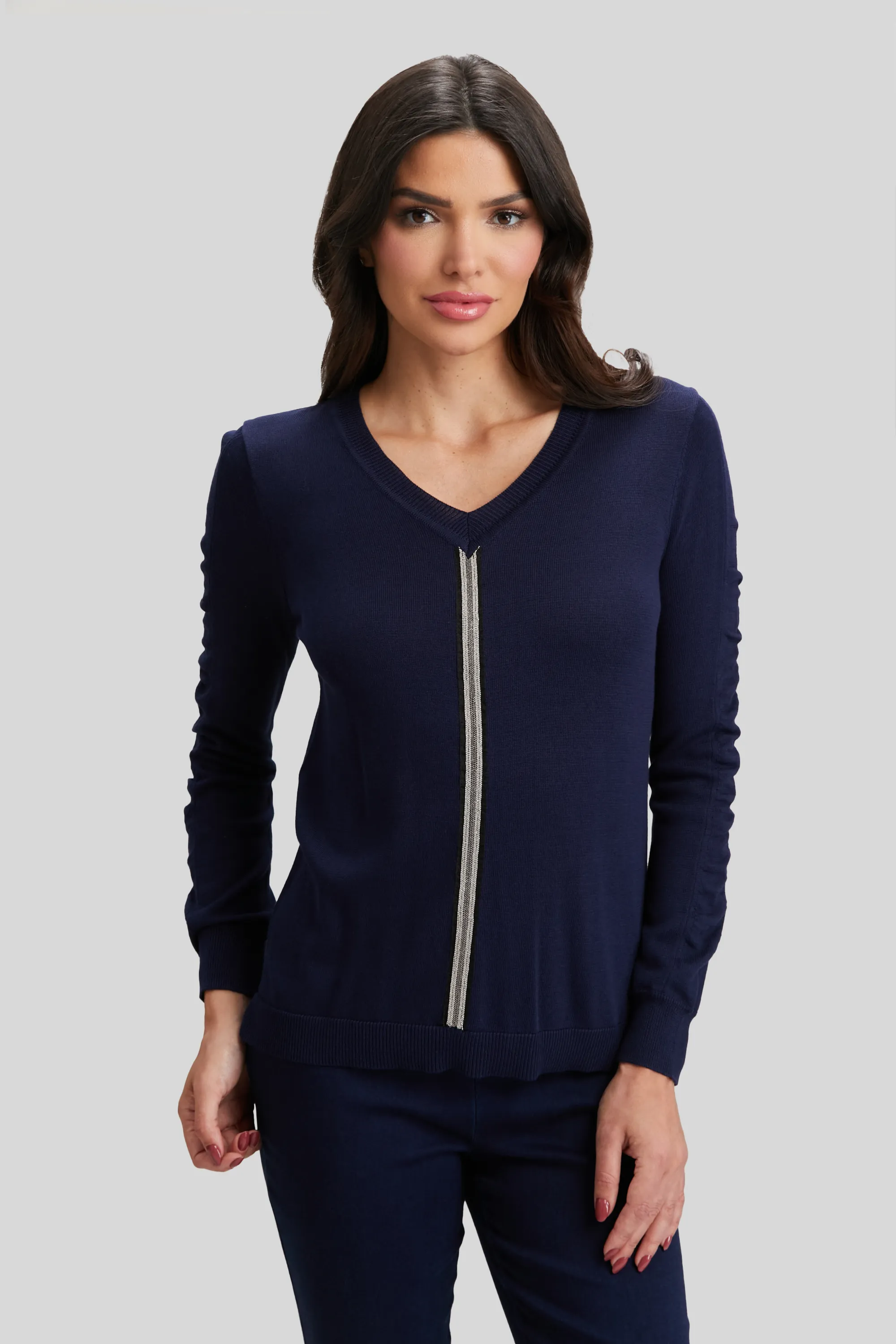 Ribbon Trim V-neck - FINAL SALE