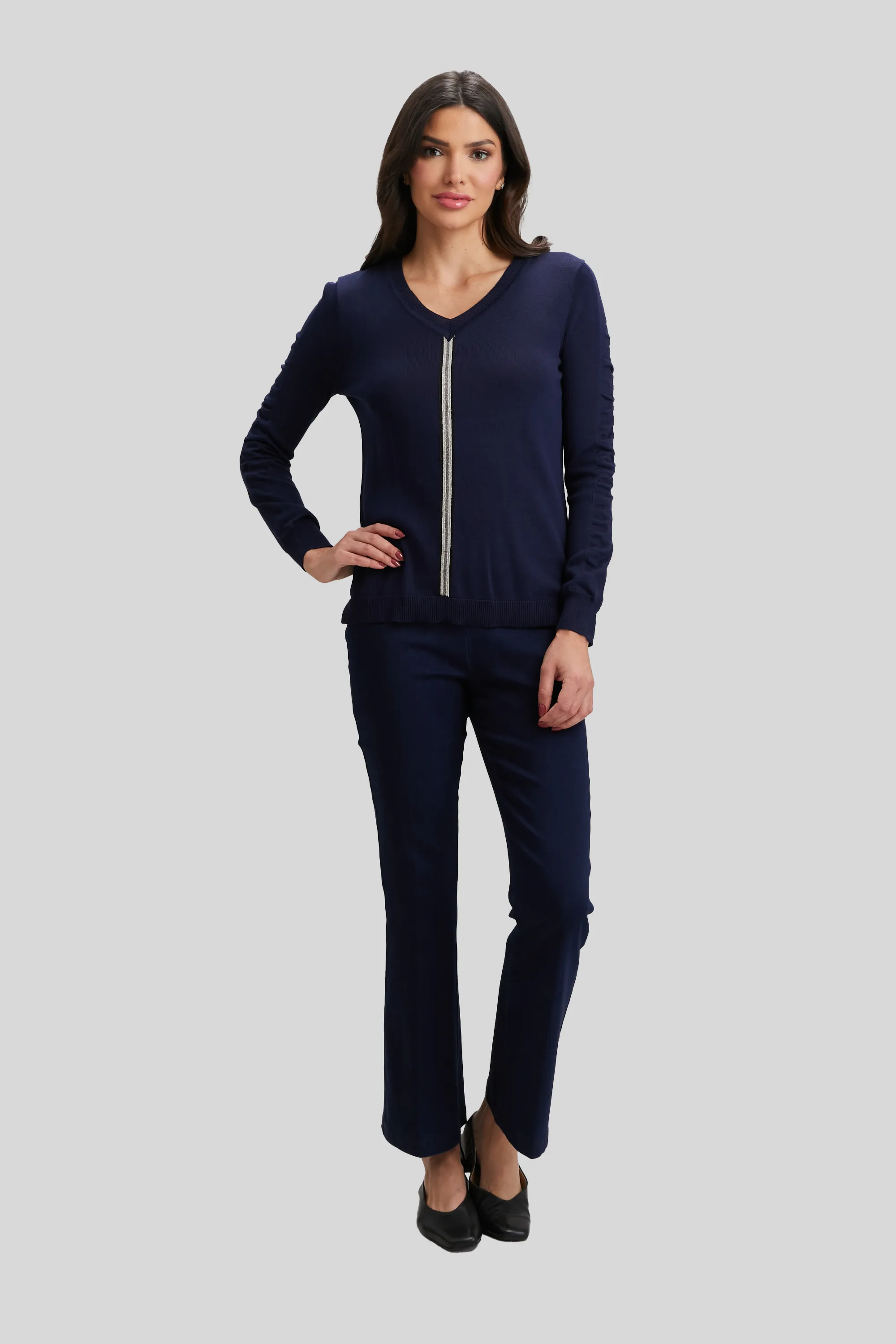 Ribbon Trim V-neck - FINAL SALE