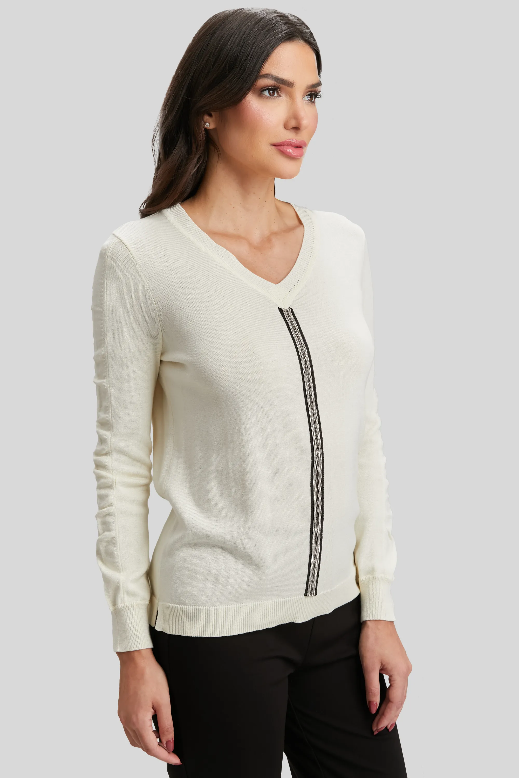 Ribbon Trim V-neck - FINAL SALE