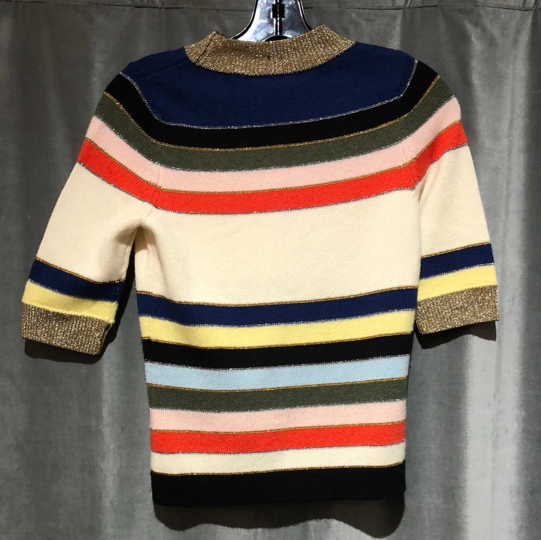 Rykiel Forever: Short Sleeve Cashmere Striped Sweater