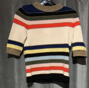 Rykiel Forever: Short Sleeve Cashmere Striped Sweater