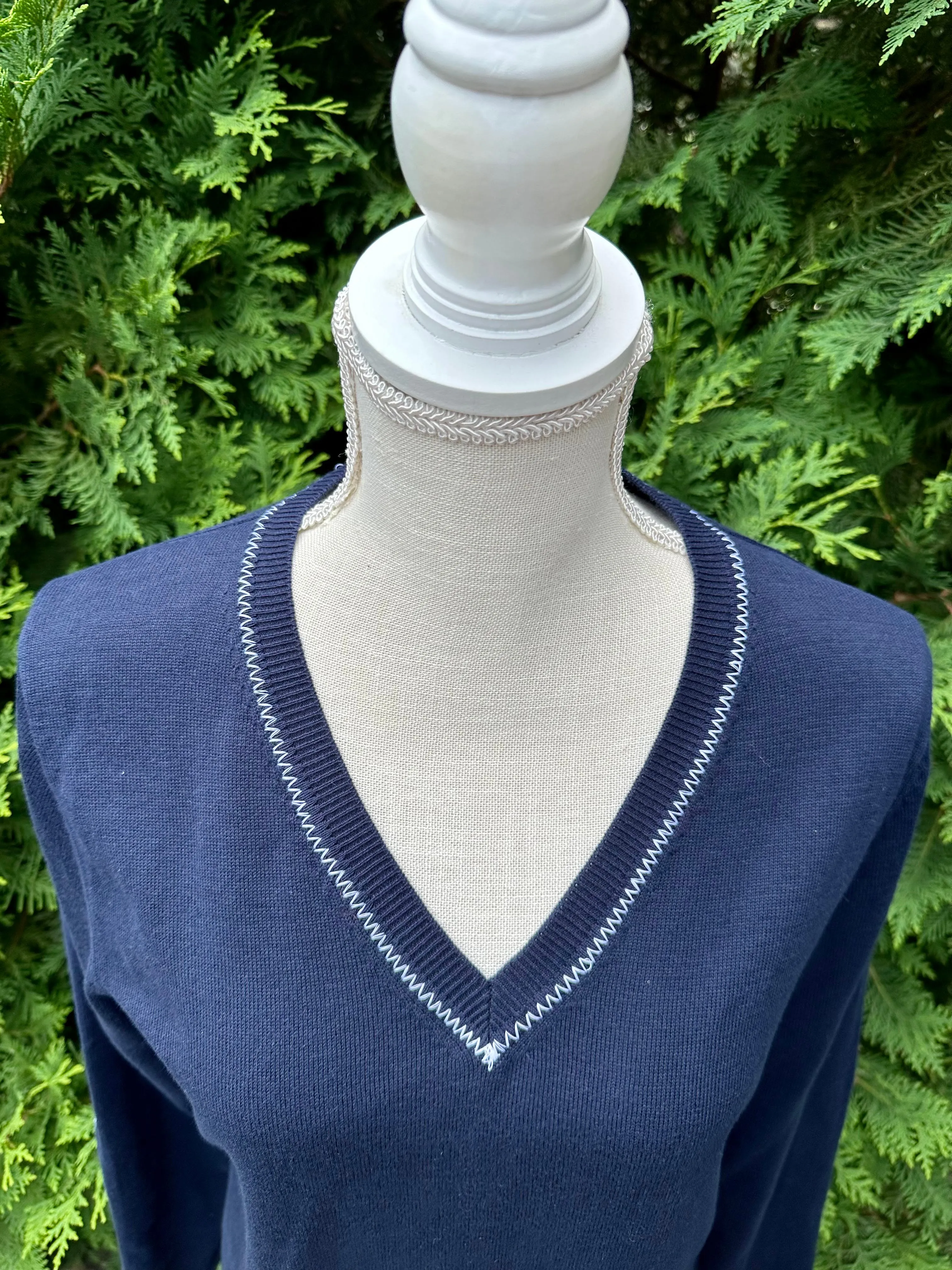 SALE - M ONLY - Rosanna - Elbow Patch V-Neck Sweater (ROS03) *FINAL SALE*