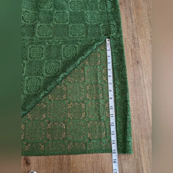 Samsøe Fan Floral Lace Maxi Skirt in Green Twist Of Lime, Size L
