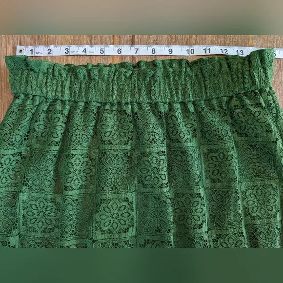 Samsøe Fan Floral Lace Maxi Skirt in Green Twist Of Lime, Size L