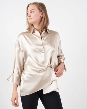 satin sheets shirt - champagne