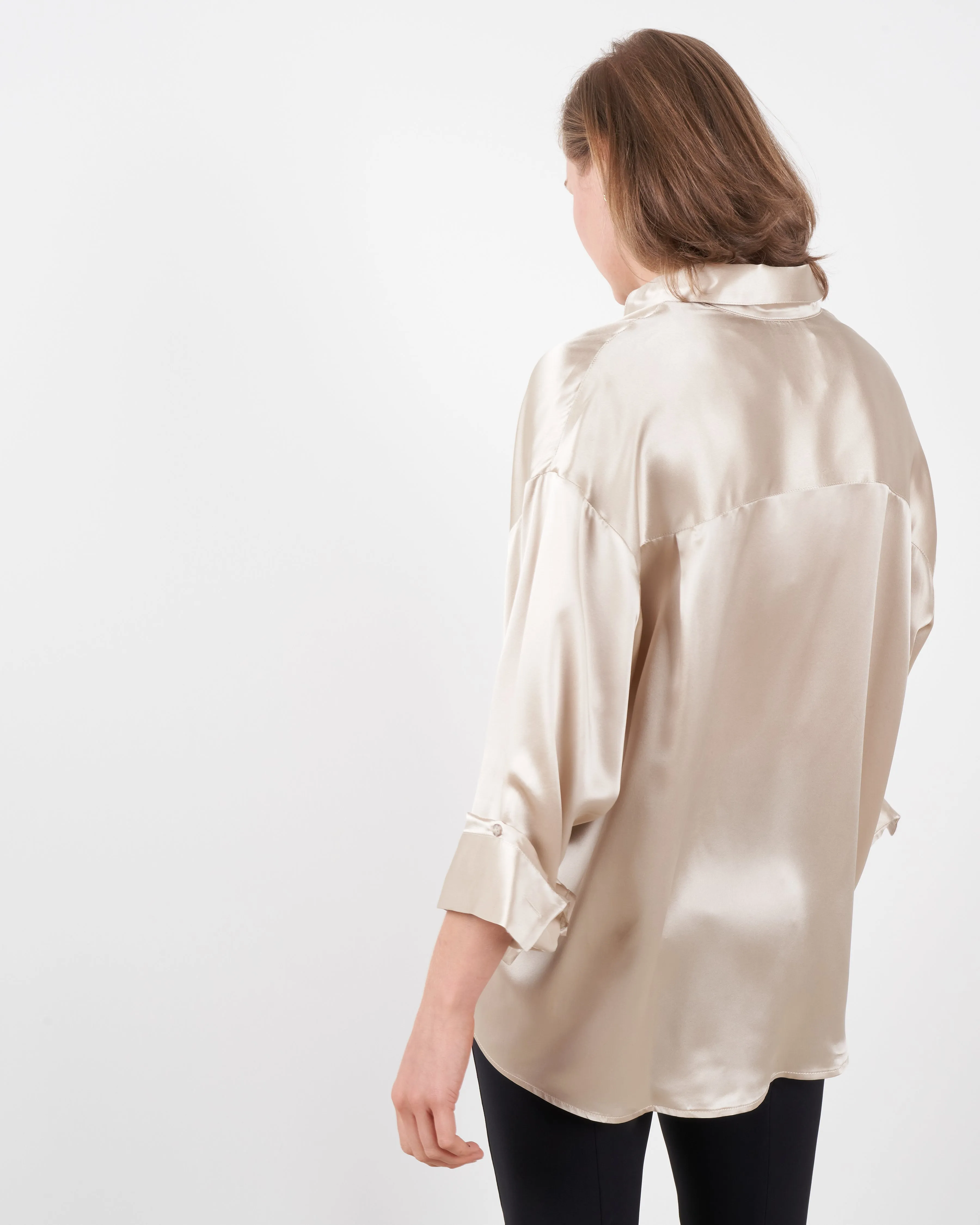 satin sheets shirt - champagne