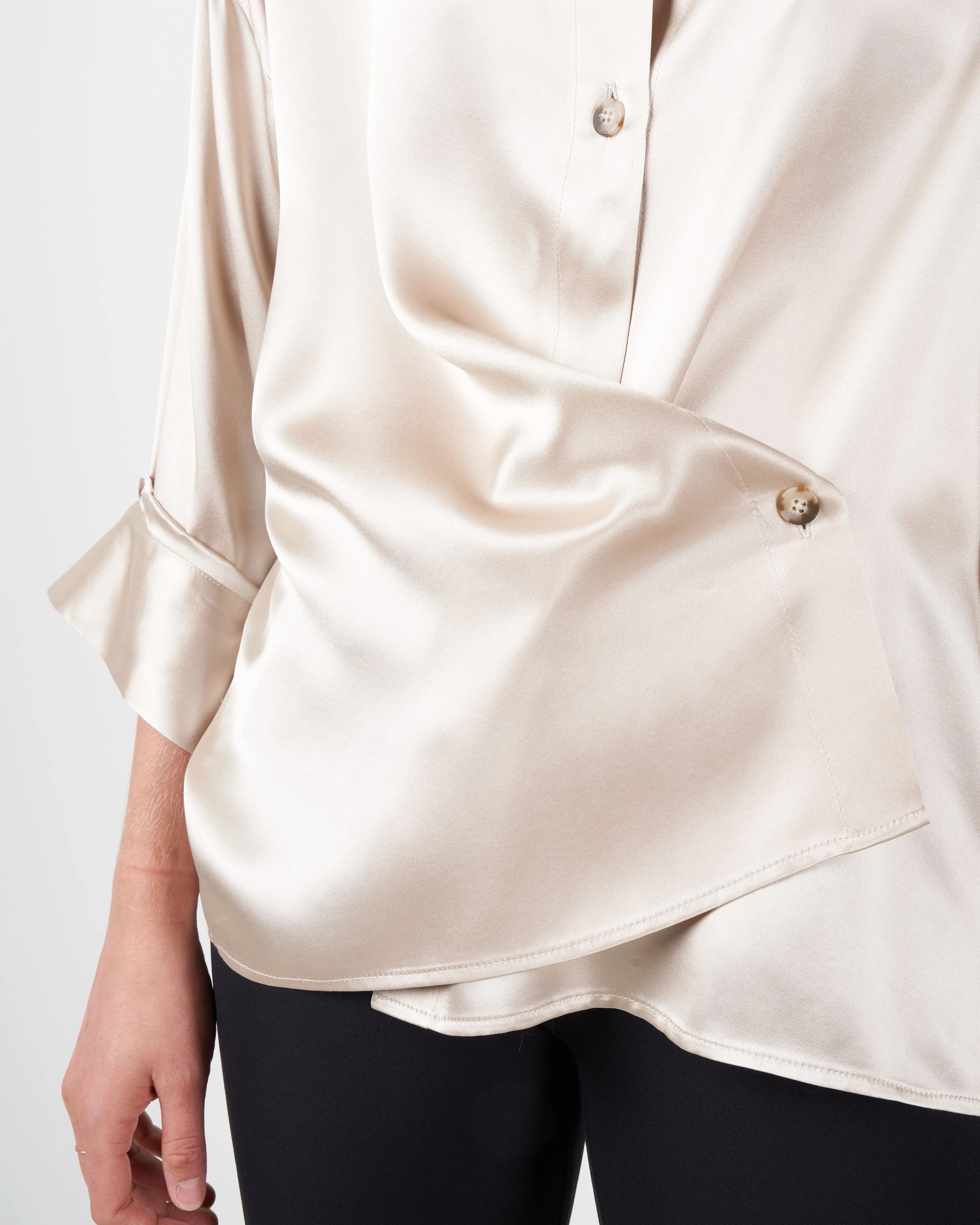 satin sheets shirt - champagne