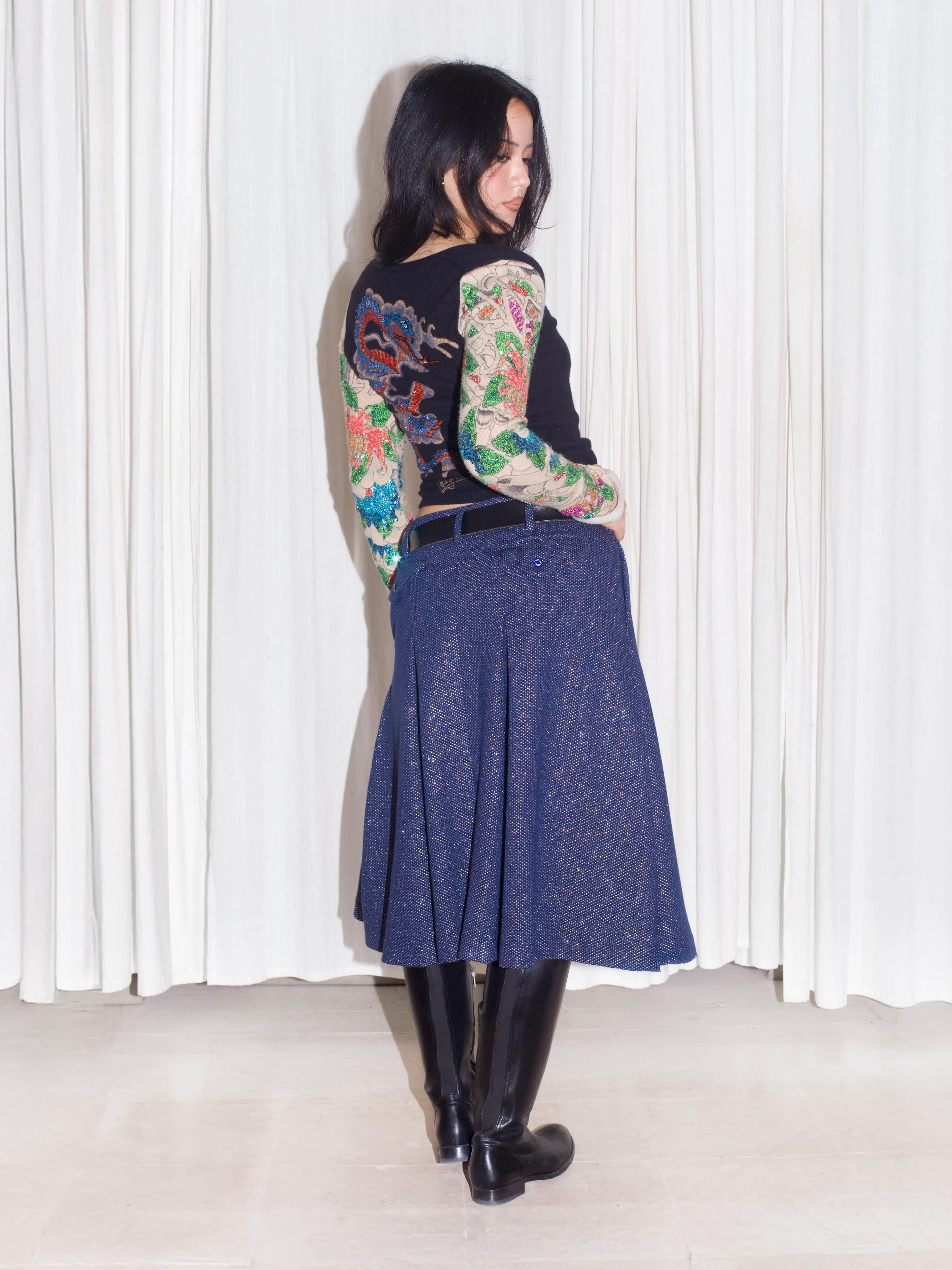 Sequin Cashmere V-Neck
