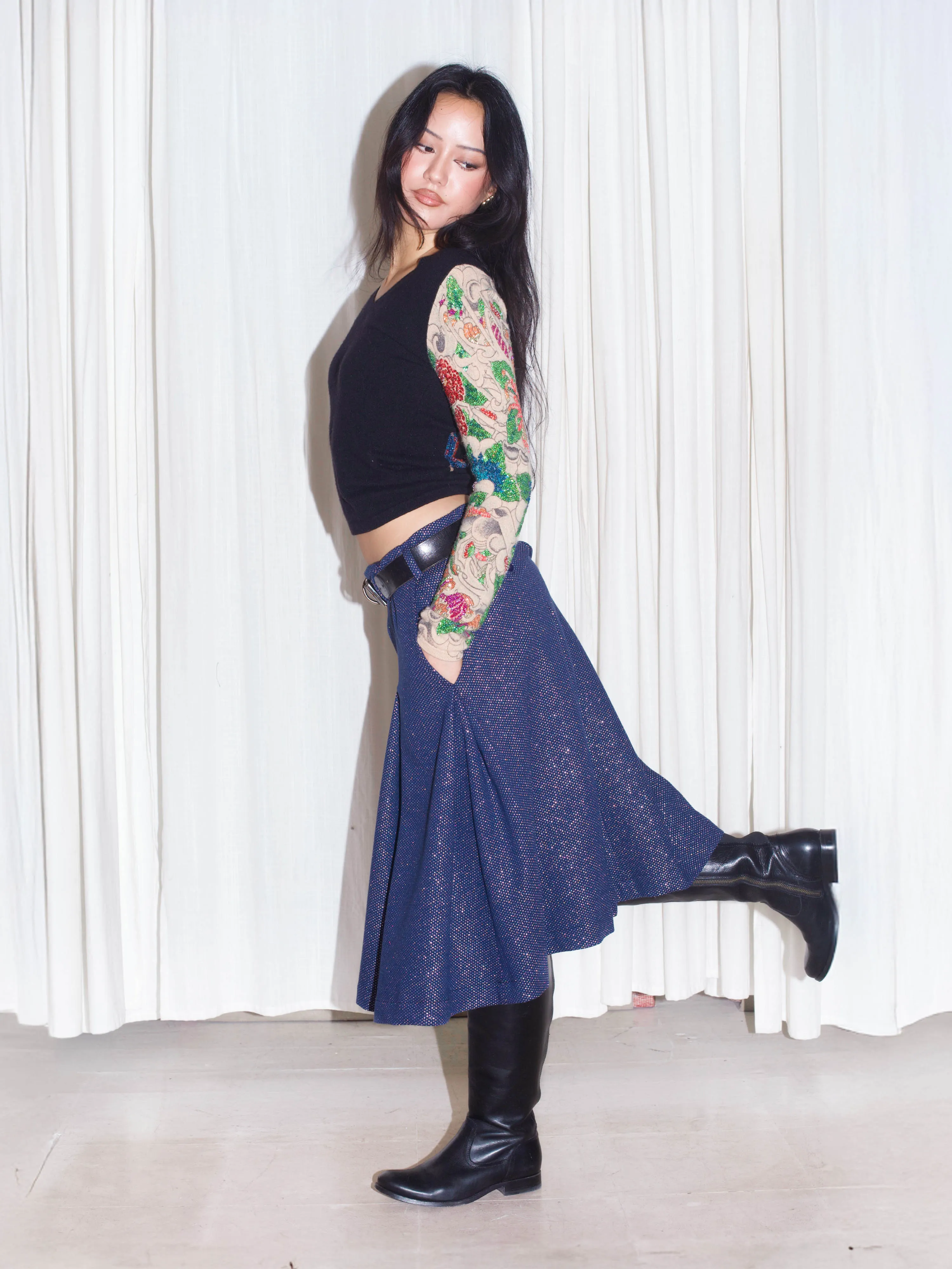 Sequin Cashmere V-Neck