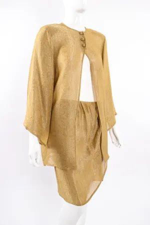 Sheer Metallic Jacket & Wrap Skirt Set