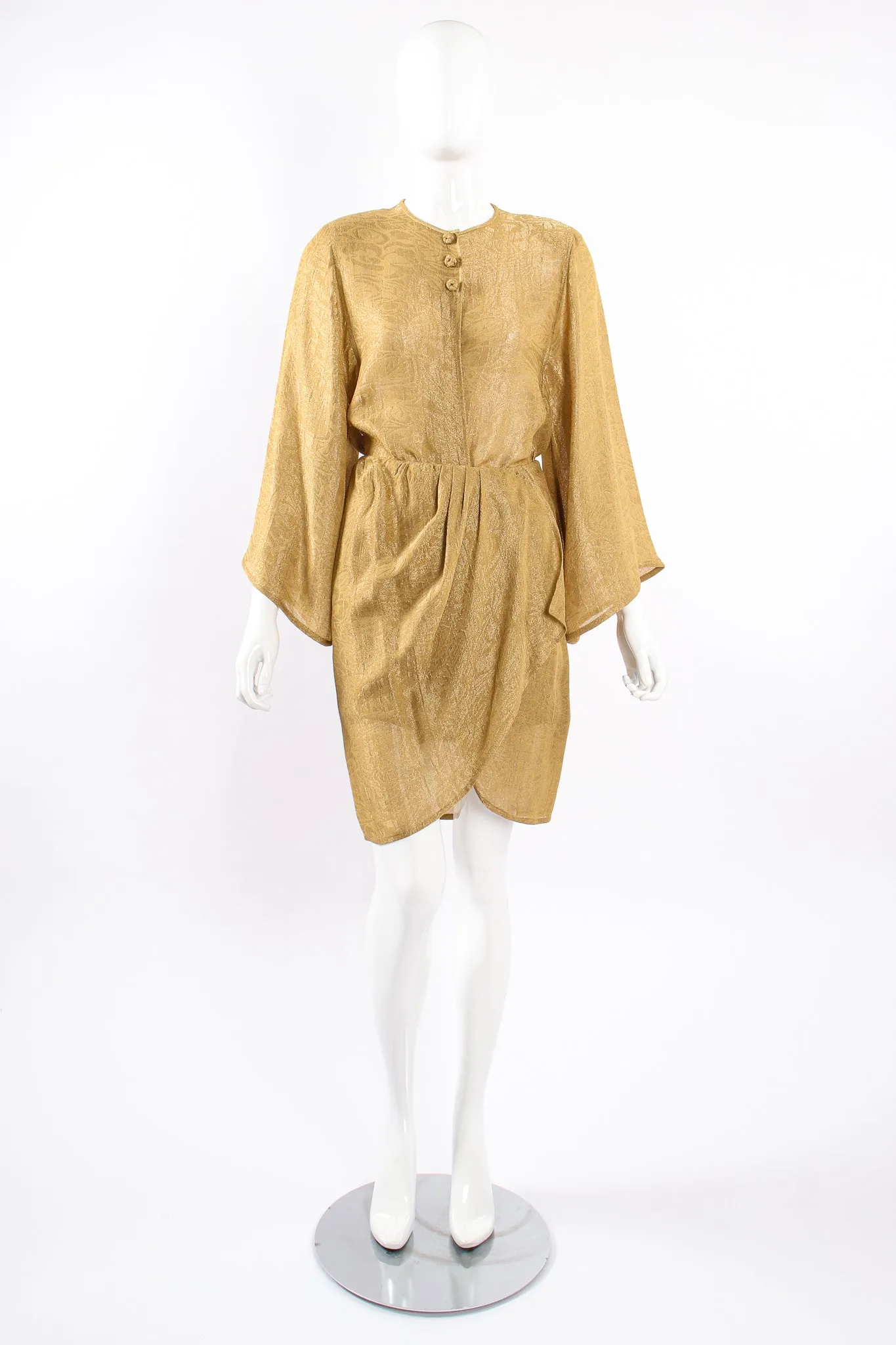 Sheer Metallic Jacket & Wrap Skirt Set