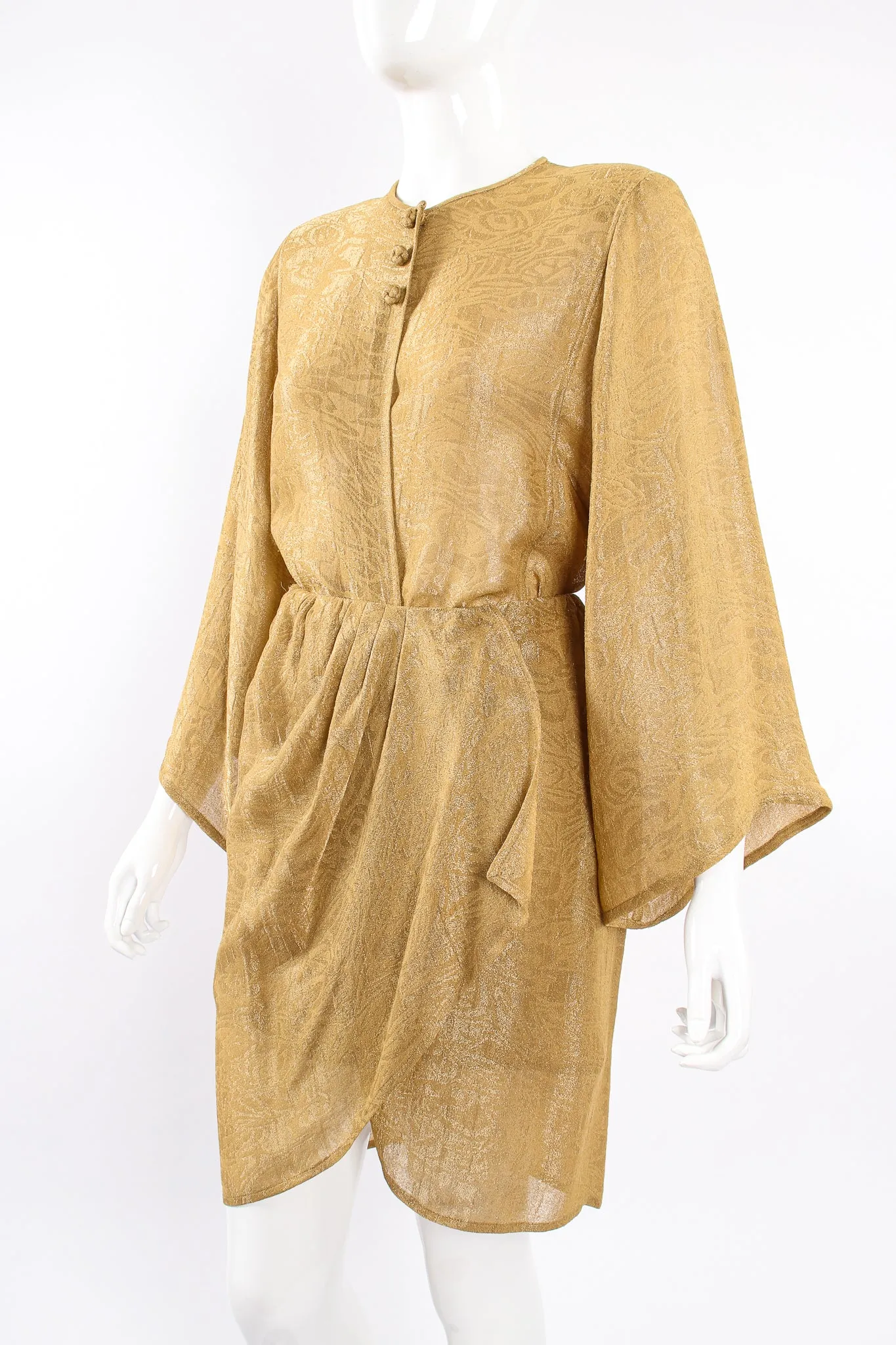 Sheer Metallic Jacket & Wrap Skirt Set