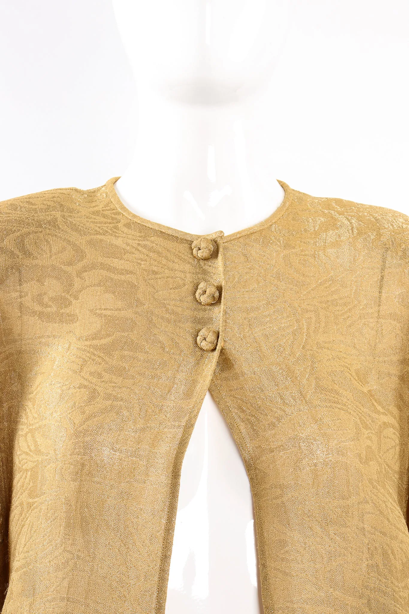 Sheer Metallic Jacket & Wrap Skirt Set