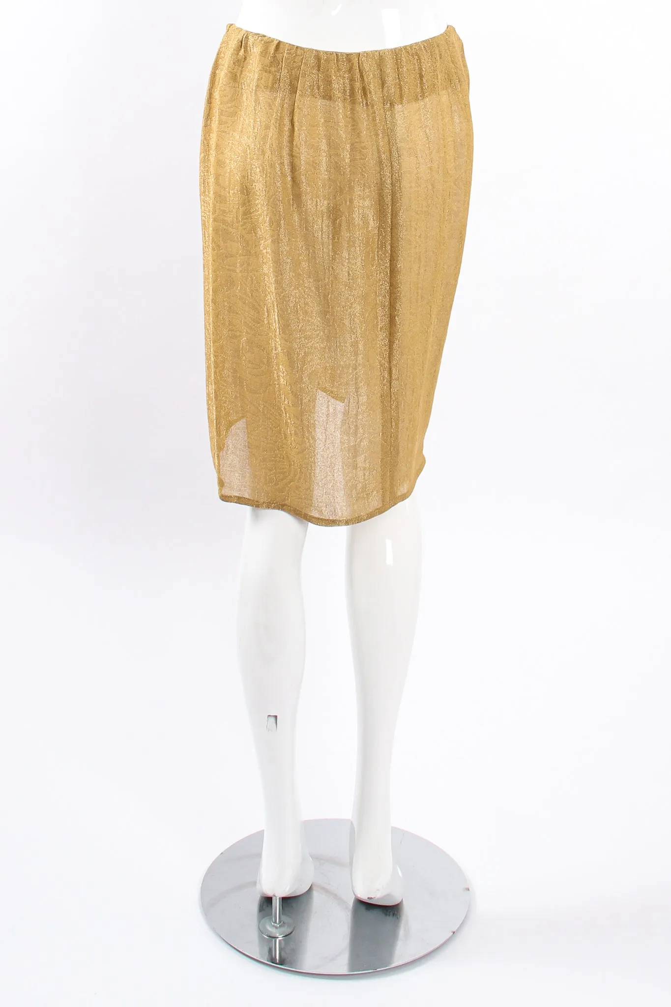 Sheer Metallic Jacket & Wrap Skirt Set