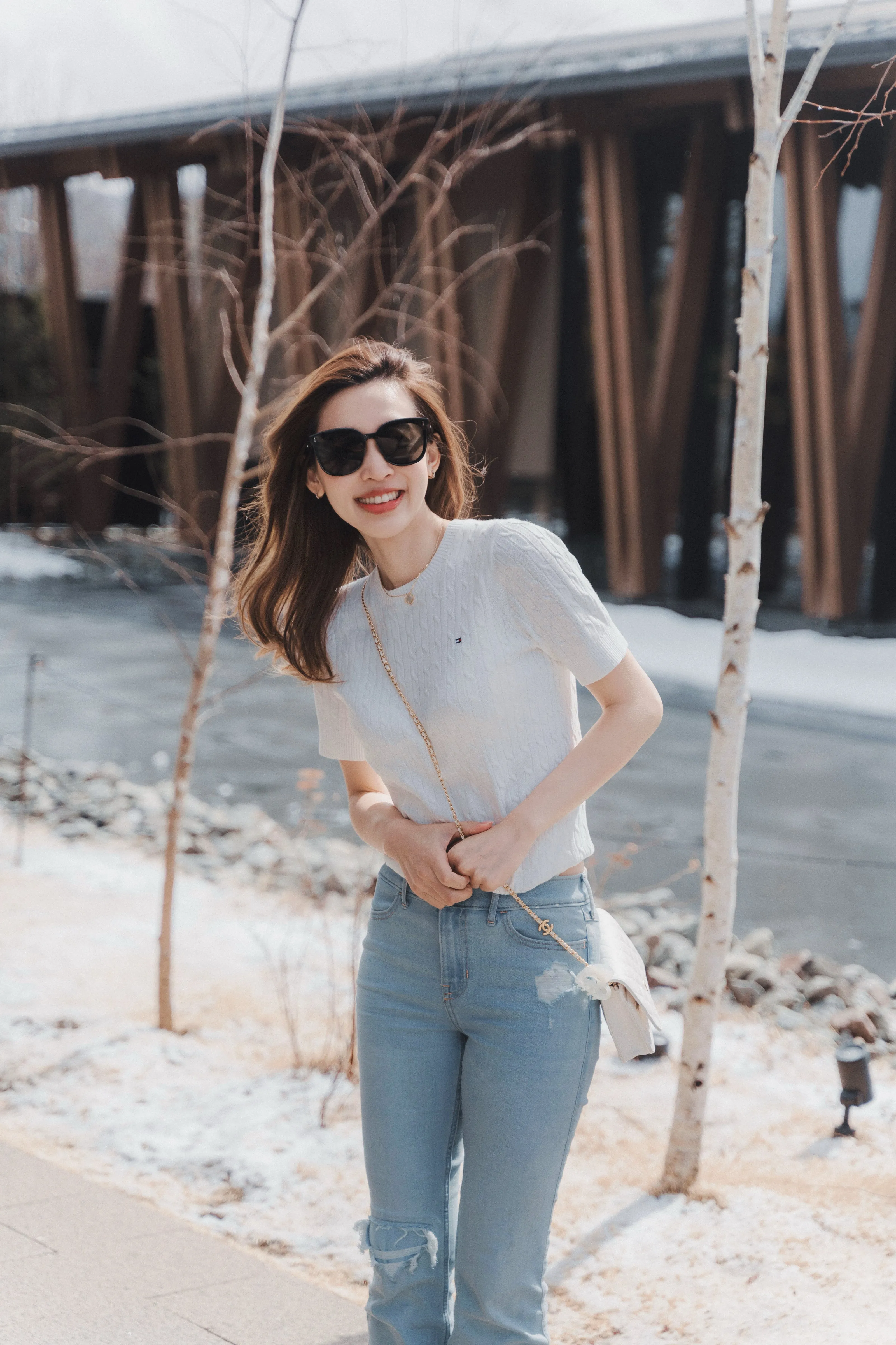 Short Sleeve Cable Knit Sweater