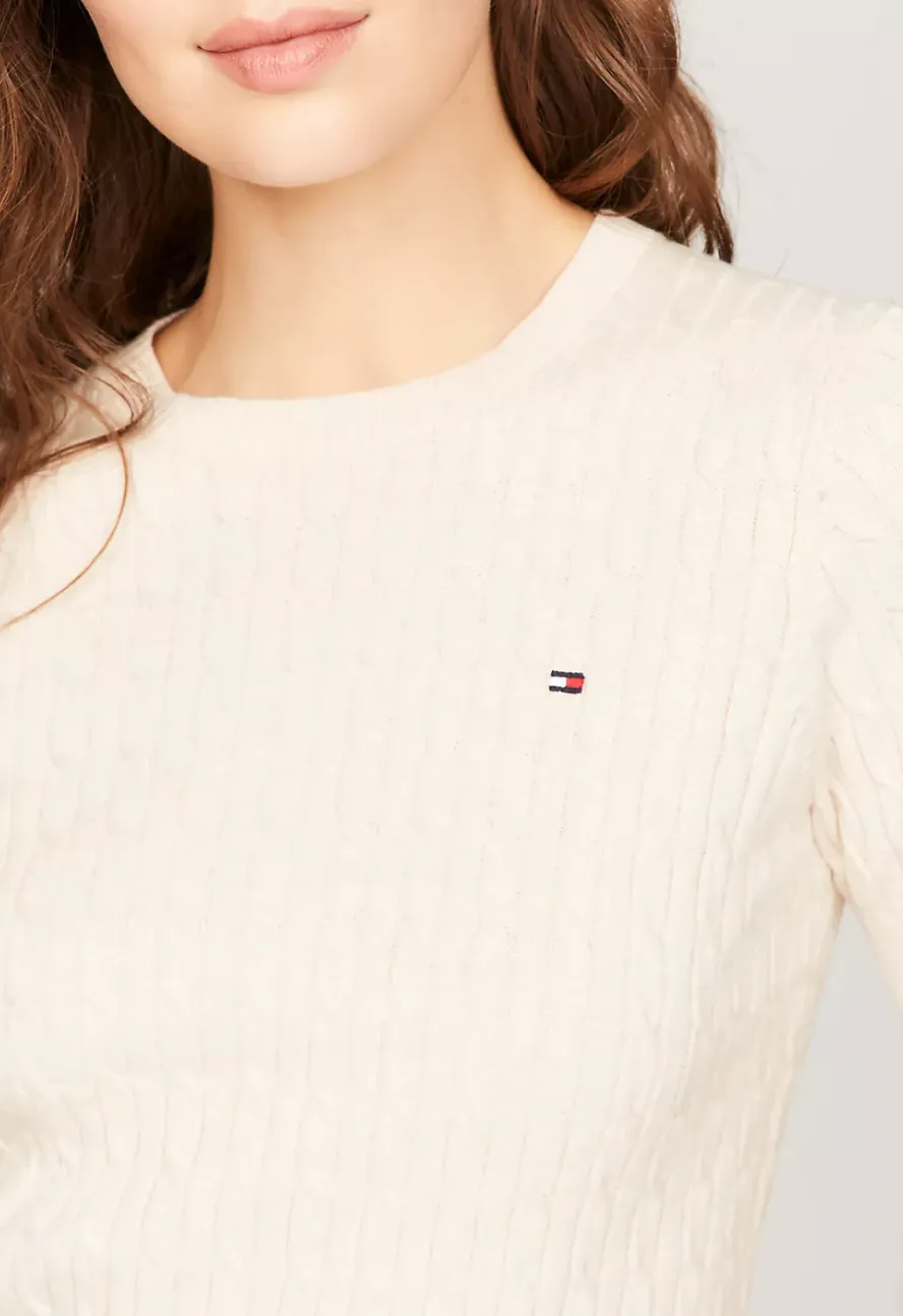 Short Sleeve Cable Knit Sweater