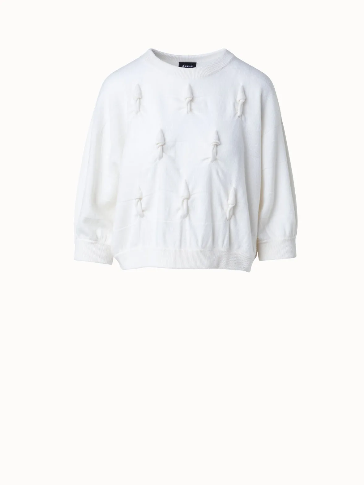 Short Sleeve Cashmere Sweater with Knot