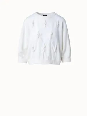 Short Sleeve Cashmere Sweater with Knot