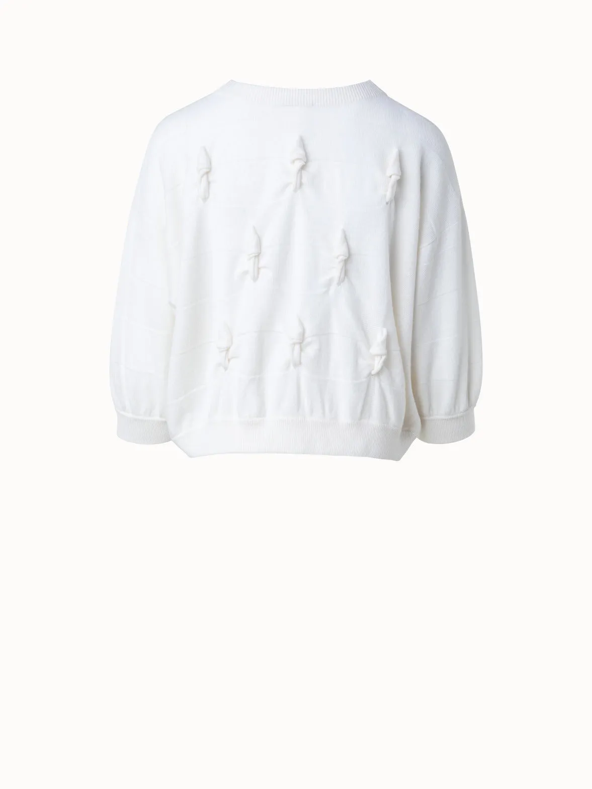 Short Sleeve Cashmere Sweater with Knot
