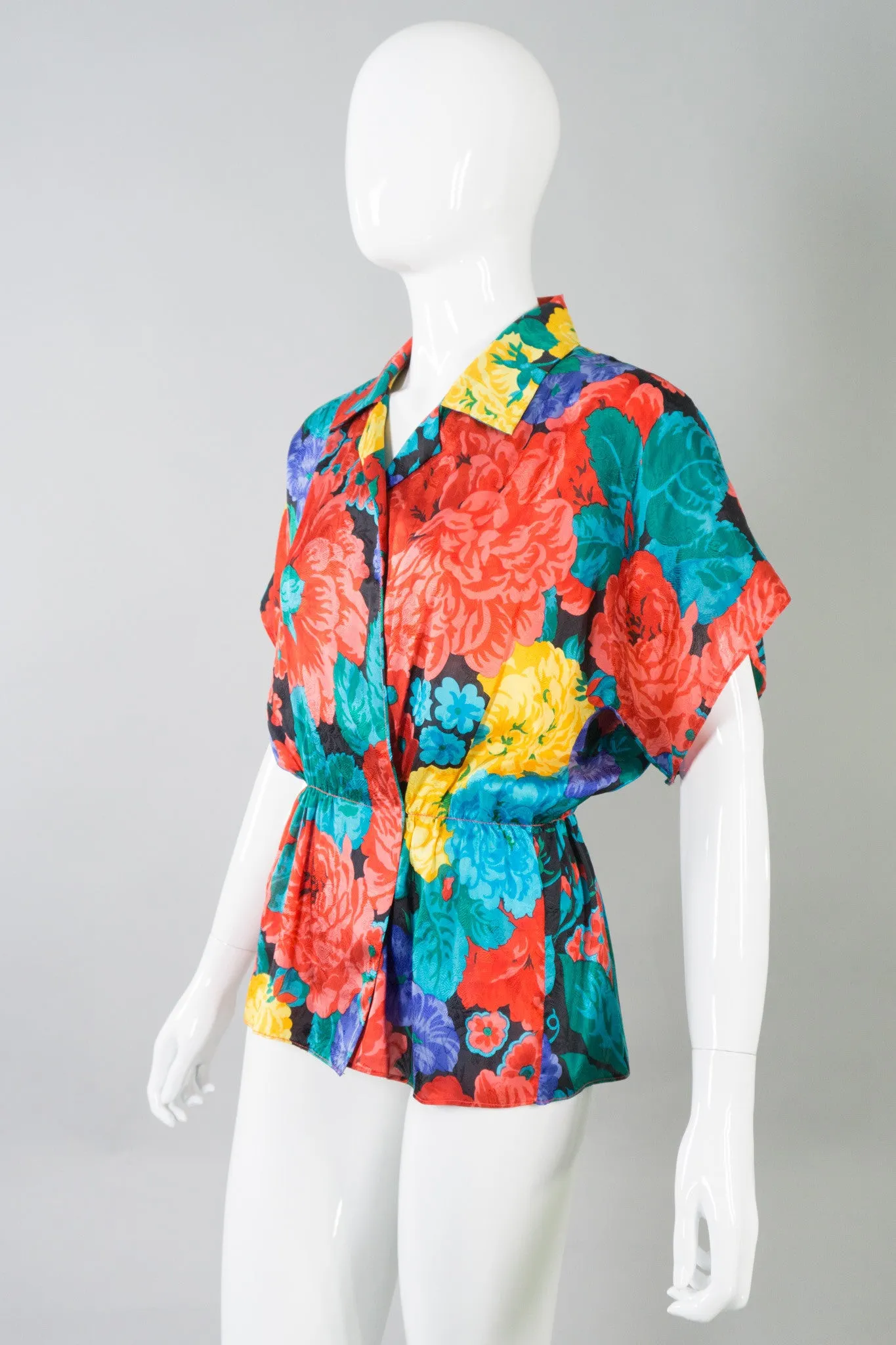 Silk Floral Print Top