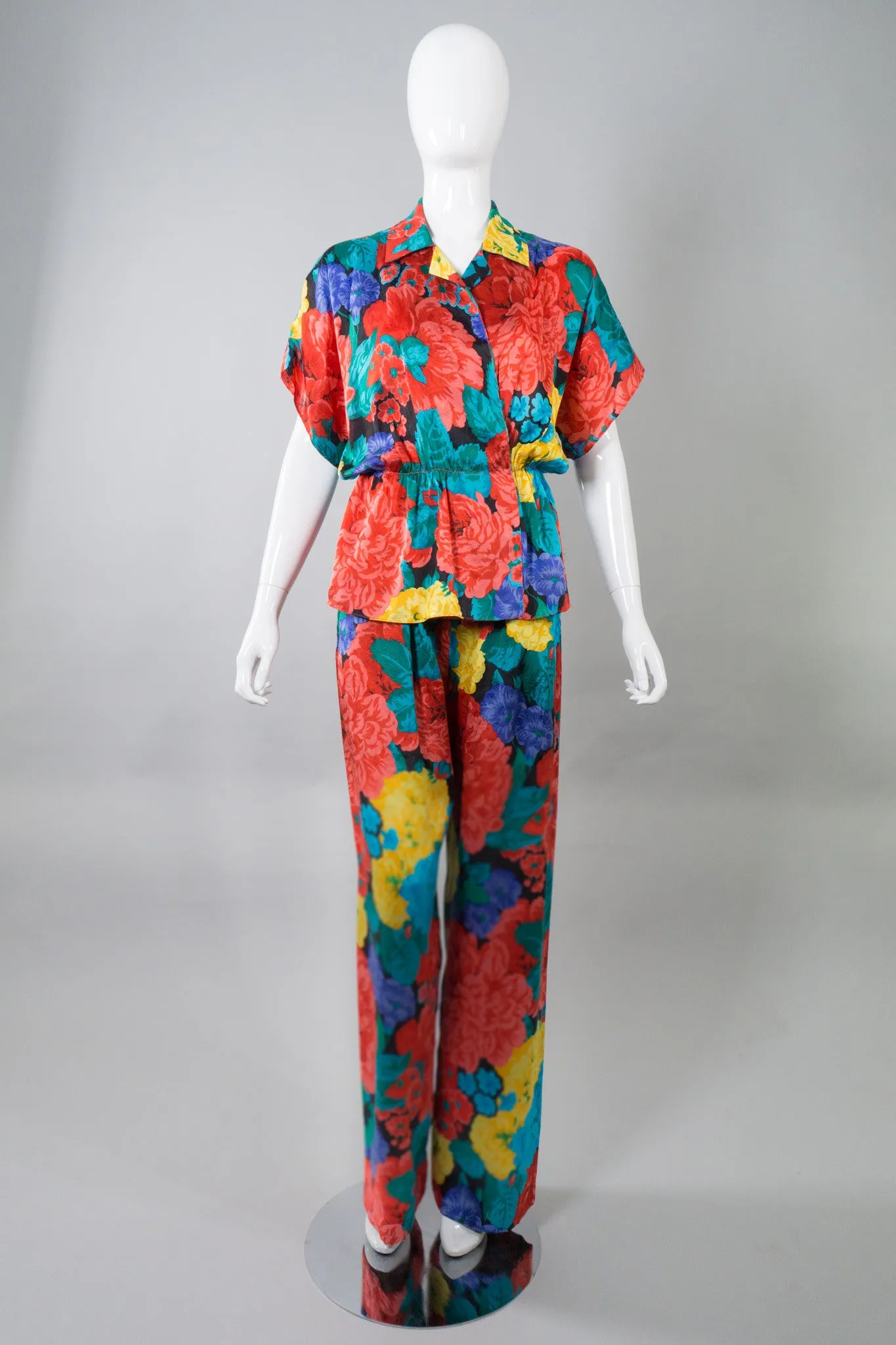 Silk Floral Print Top