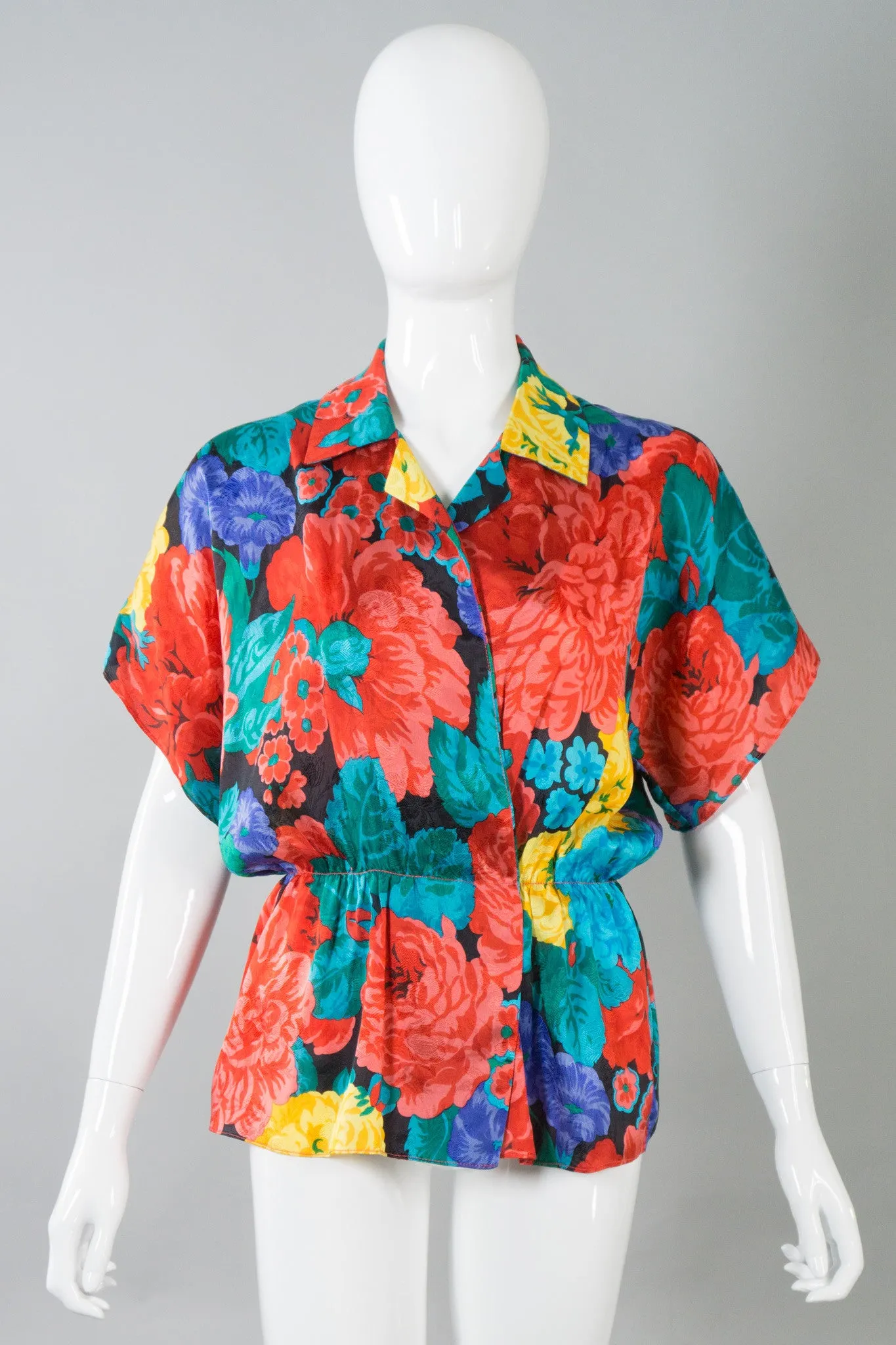 Silk Floral Print Top