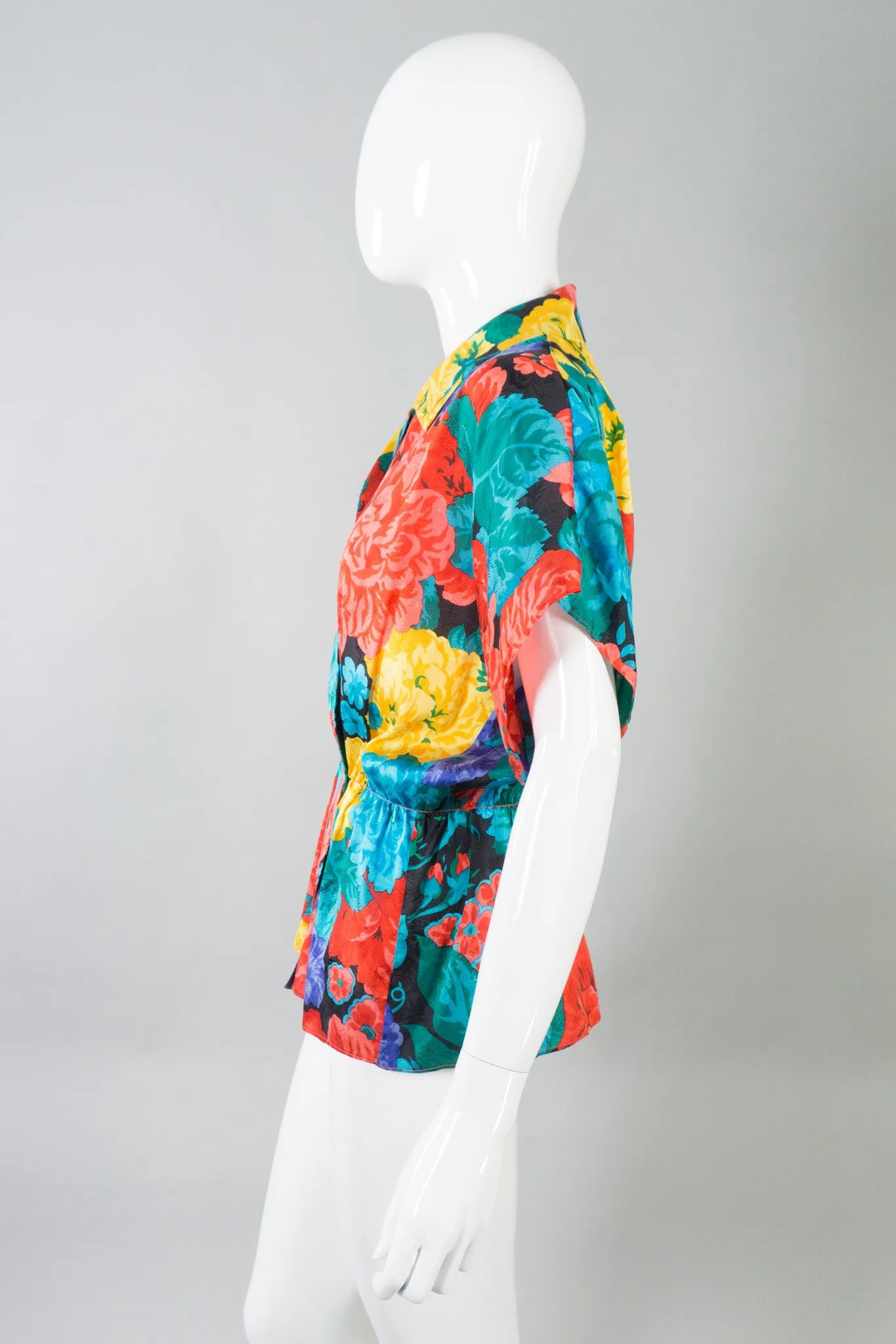 Silk Floral Print Top