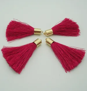 Silk Tassels Light Gold Plated Brass Bail Top