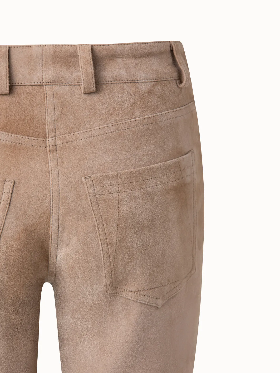 Slim Lamb Suede Stretch Pants