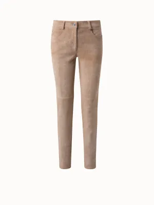 Slim Lamb Suede Stretch Pants