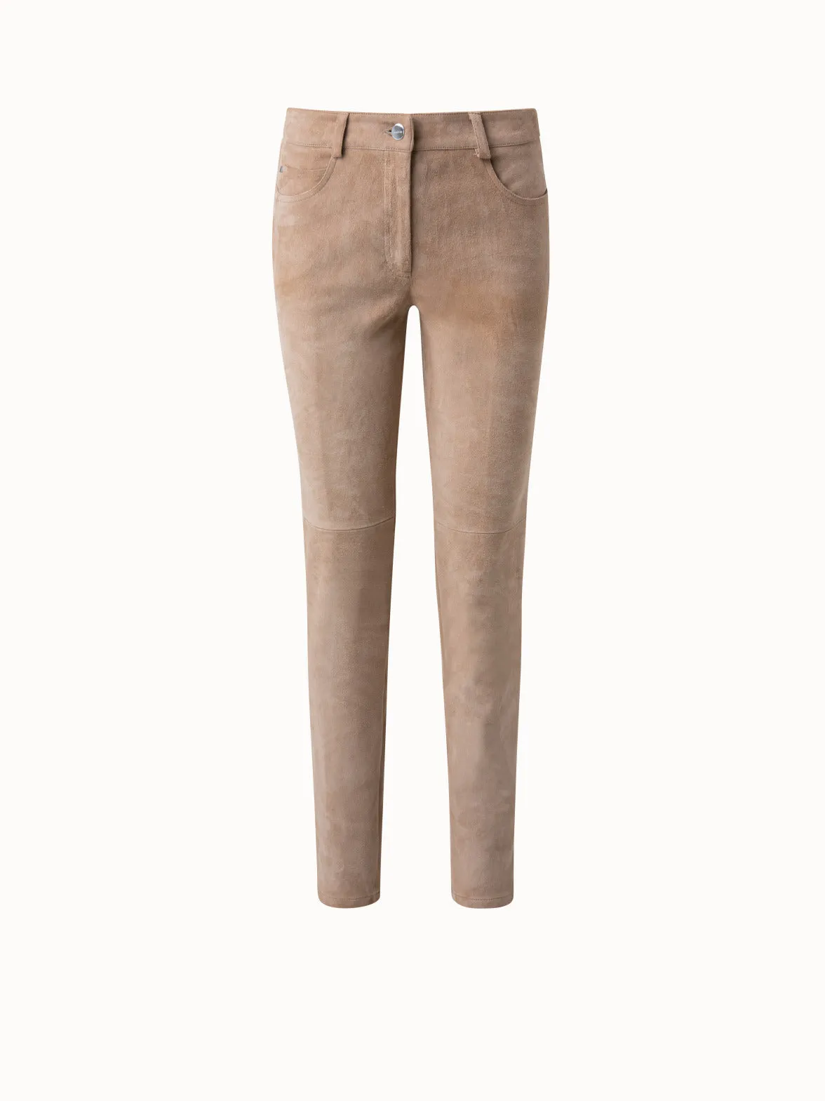 Slim Lamb Suede Stretch Pants