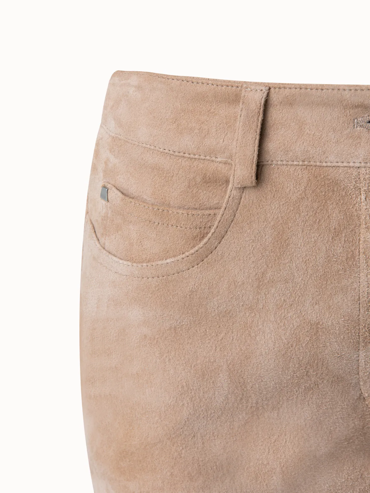 Slim Lamb Suede Stretch Pants