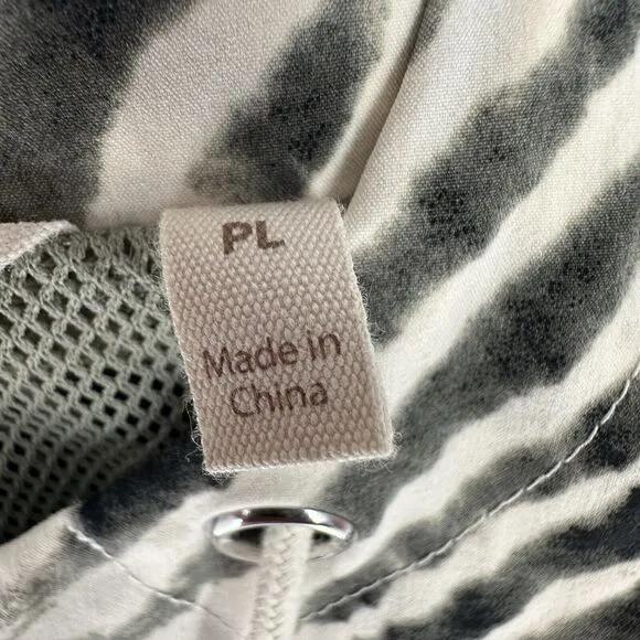 Soft Surroundings Jacket Womens Petite L Go Lively Shibori Hooded Anorak Utility