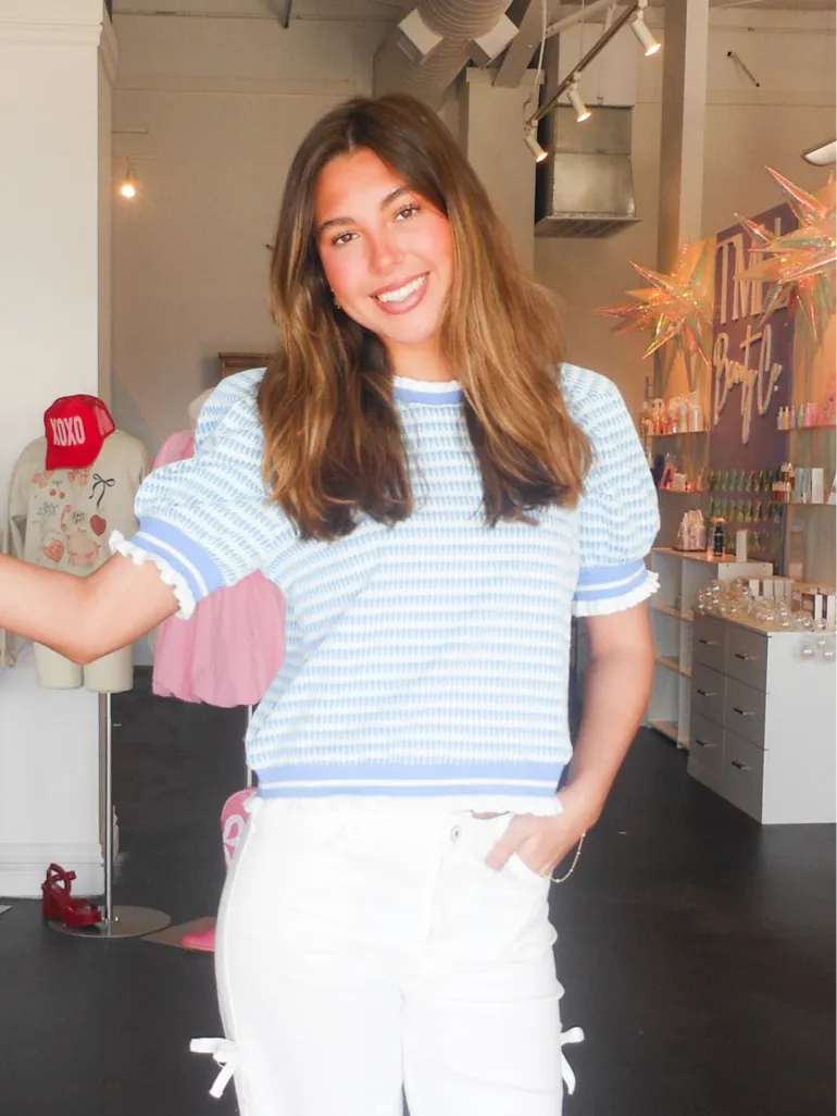 Stitched Ruffle Hem Blouse