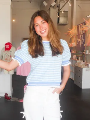 Stitched Ruffle Hem Blouse