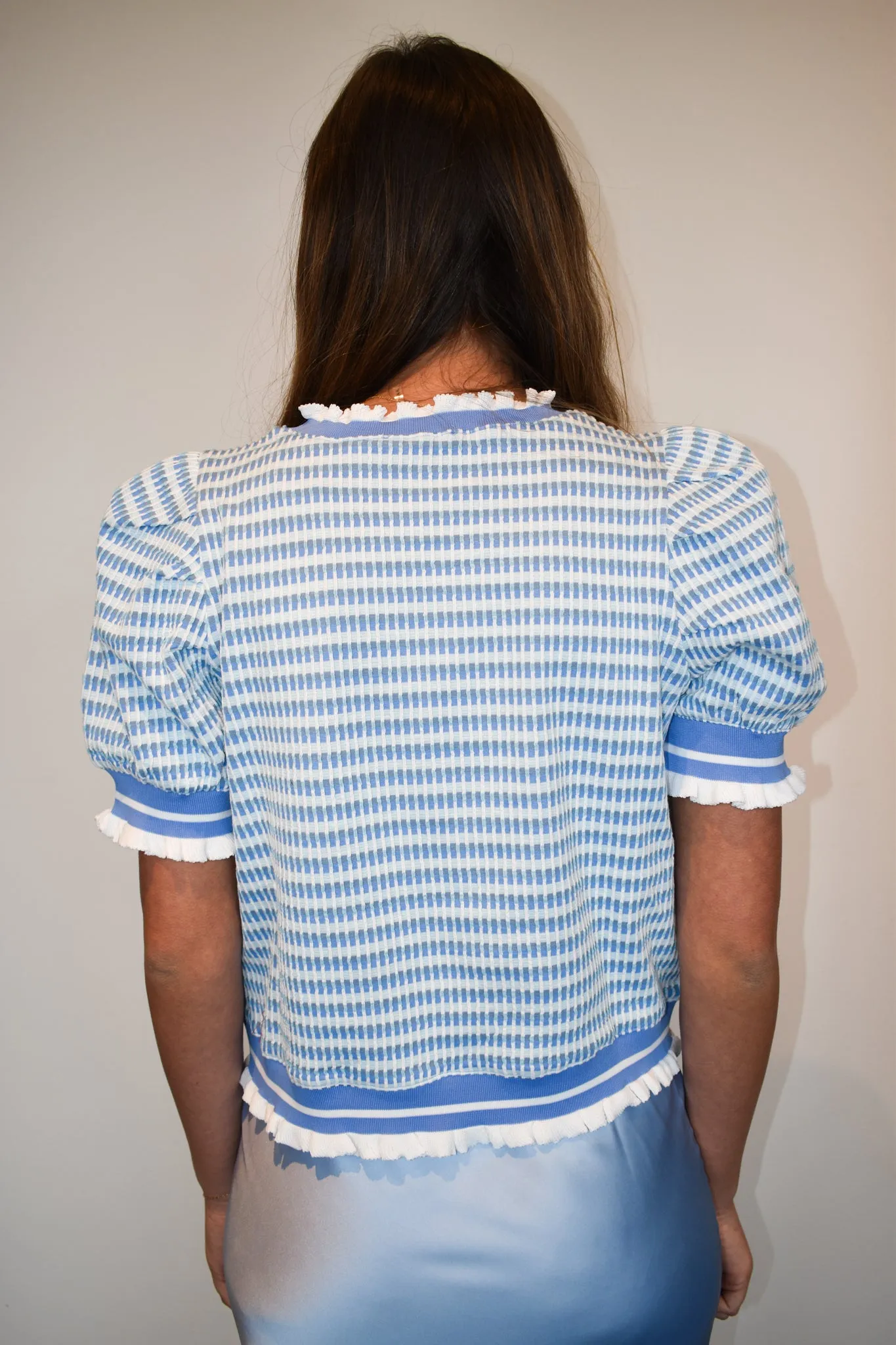 Stitched Ruffle Hem Blouse