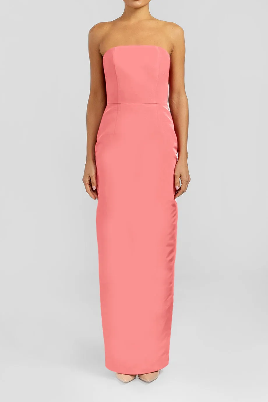 Strapless Silk Faille Column Gown