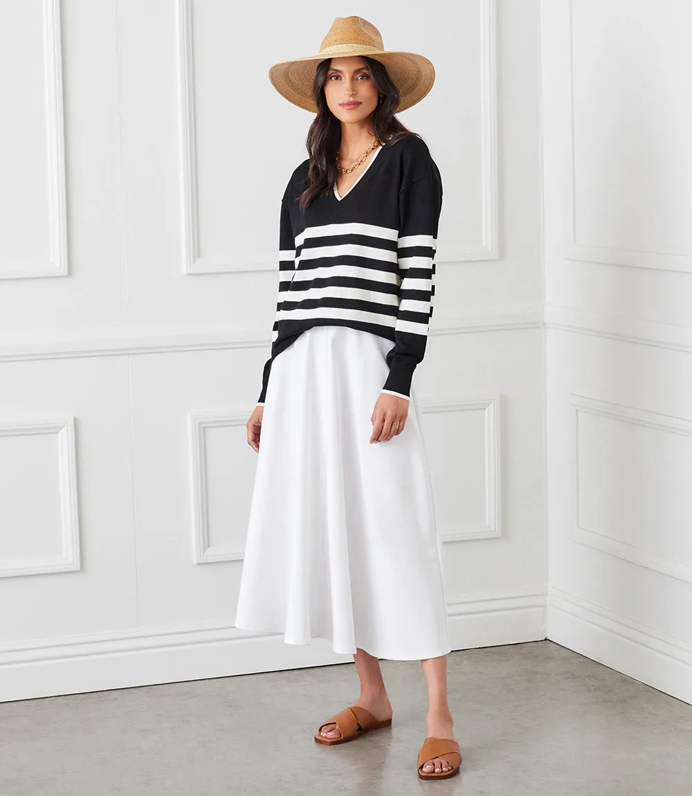 Stripe V-Neck Sweater