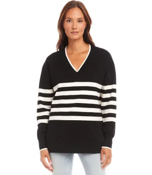 Stripe V-Neck Sweater