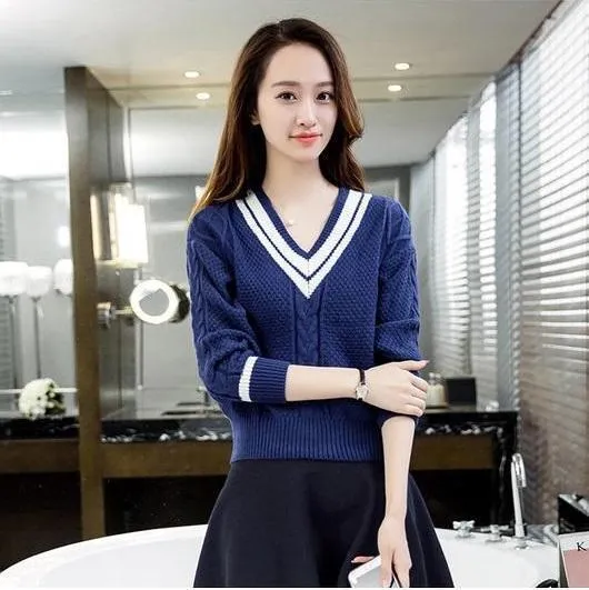 Striped V-Neck Sweater