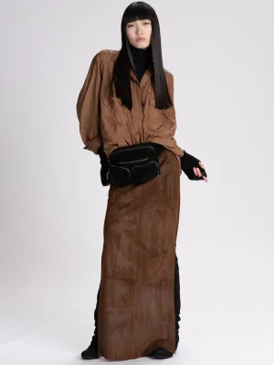 Suede Straight Skirt