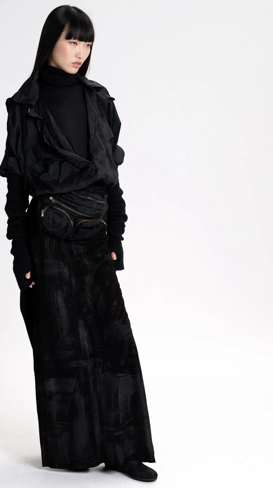 Suede Straight Skirt