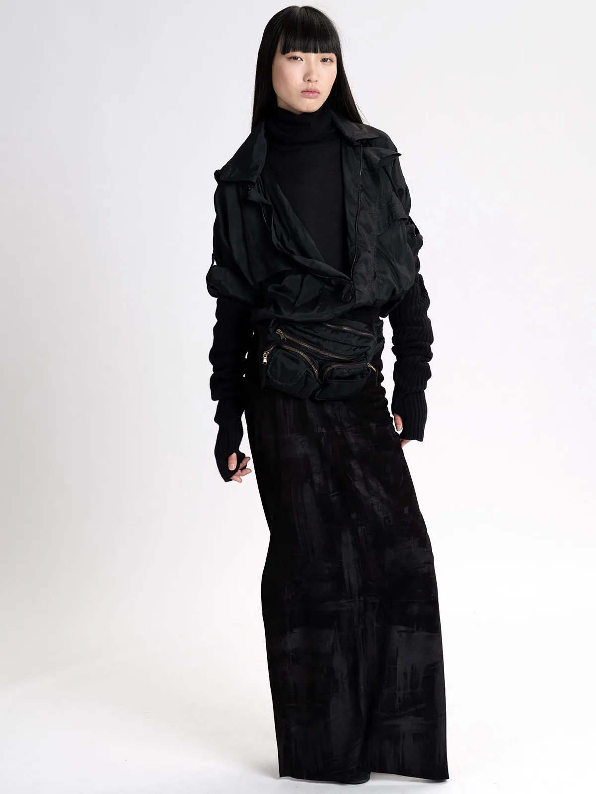 Suede Straight Skirt
