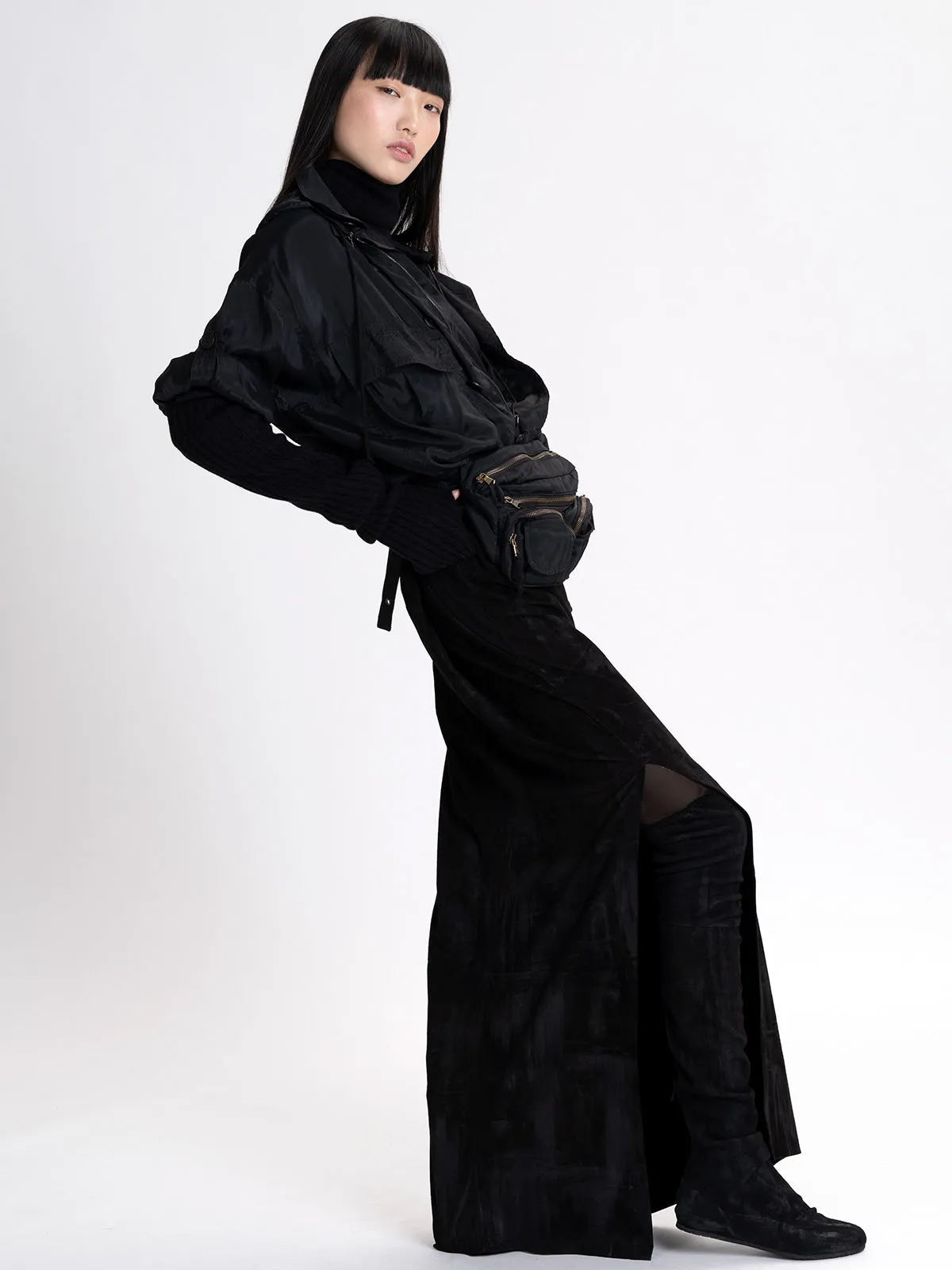 Suede Straight Skirt