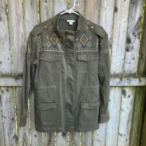 Sundance Twin Rivers Embroidered Utility Jacket M 8 10