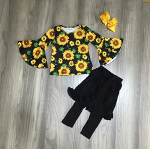 Sunflower Top with Skort/Leggings