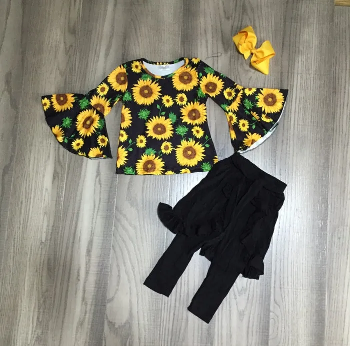Sunflower Top with Skort/Leggings